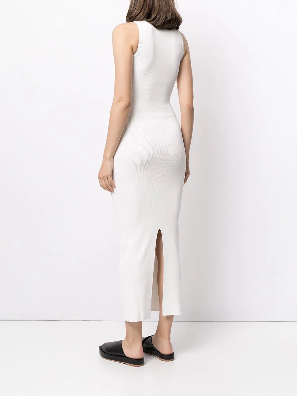 Sir The Label Ingrid Cut Out Midi Dress in ivory/white. Mid length with centre cut out. Dress hire in size 1.