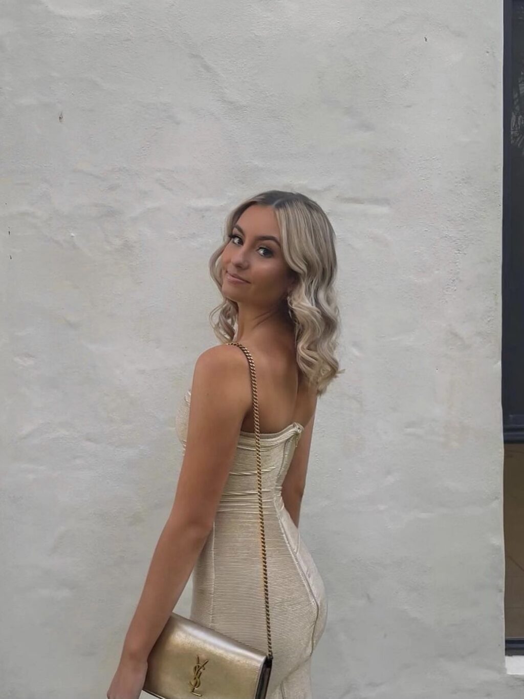 Hire By Cait Paris Gold Dress.