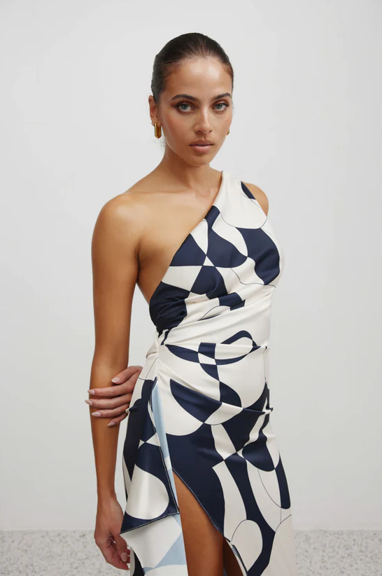 Hire Lexi Clothing Samira Abstract Navy Dress.