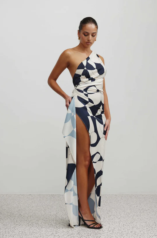 Hire Lexi Clothing Samira Abstract Navy Dress.
