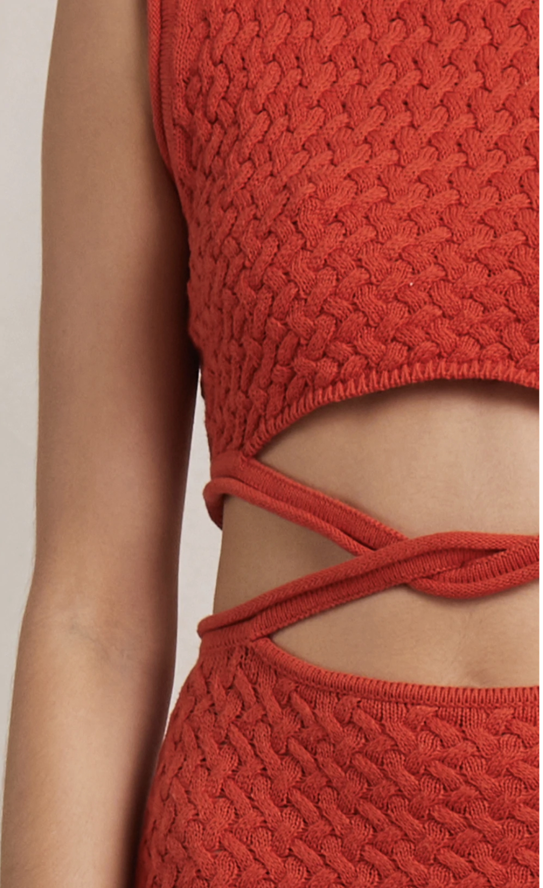 208-au 8 effie knit cut out maxi dress cherry bec bridge