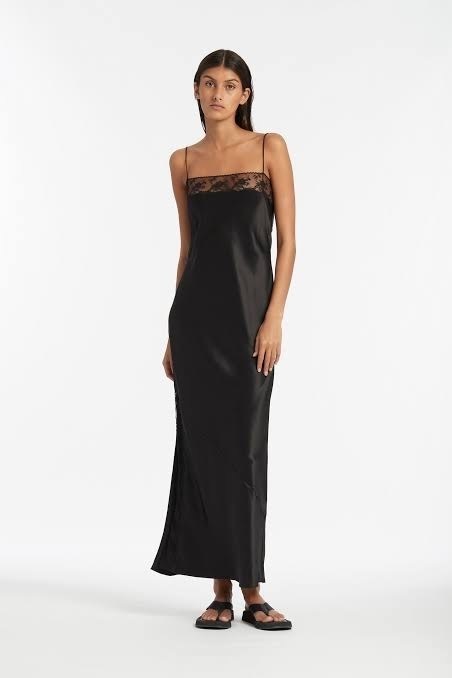 208-sir the label black willa bias midi dress