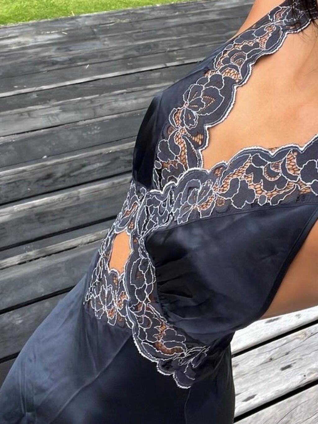 Sir The Label Aries Maxi Dress for hire in navy blue.