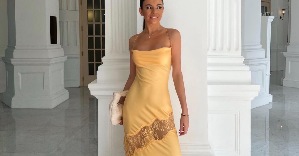 Meshki Chandra Lace Detail Satin Maxi Dress – Rent a Dress