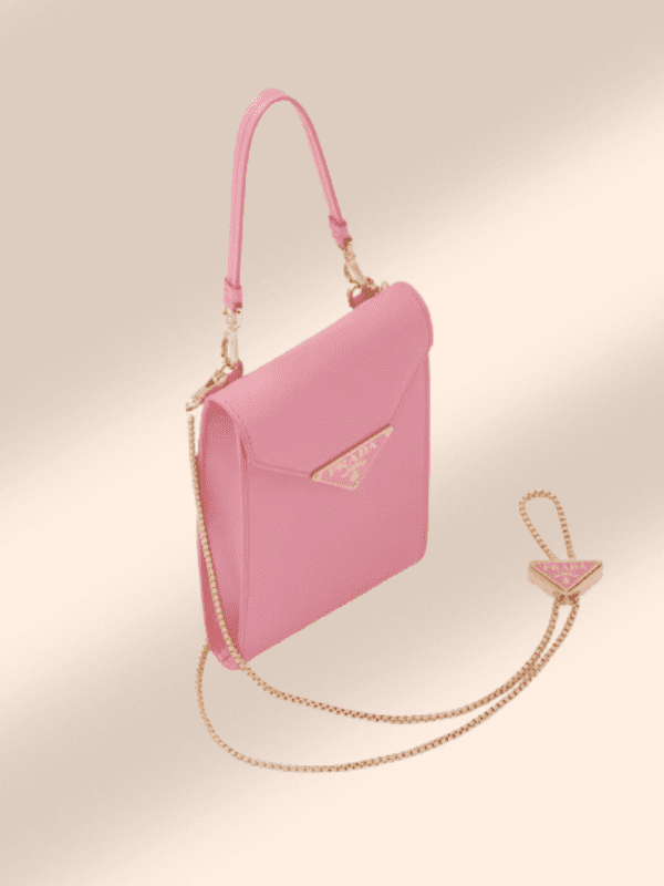 Prada Staffiano Mini Bag in Petal Pink for hire.