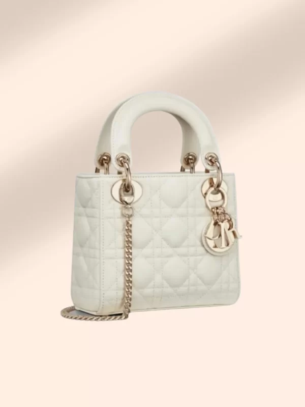 Mini Lady Dior Bag in Latte for hire.