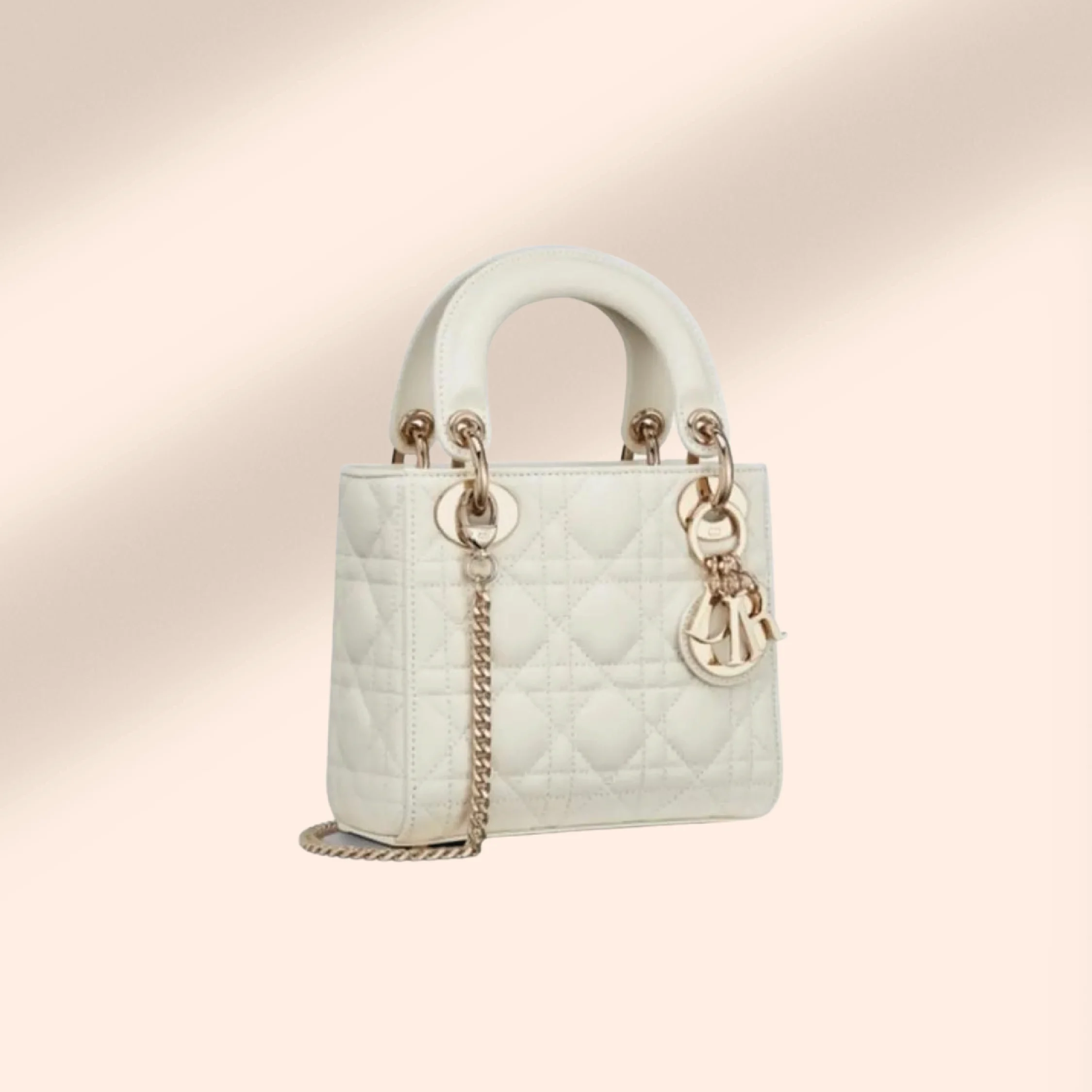 Mini Lady Dior Bag in Latte for hire.