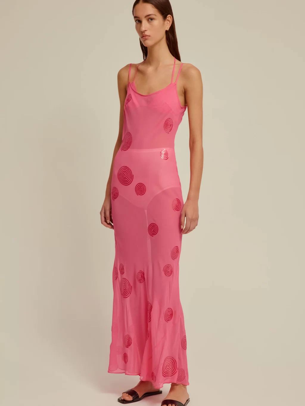 729-Venroy Womens-Sheer-Sequin-Slip-Dress-Bright-Pink 0439 2000x crop center