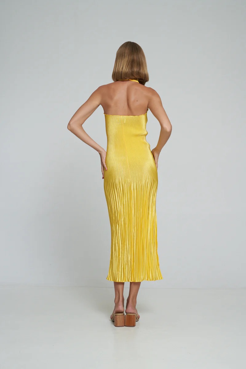 L’idée Soiree Pleated Halter Gown Photo