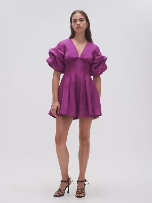Aje Adelie Puff Sleeve Mini Dress for hire
