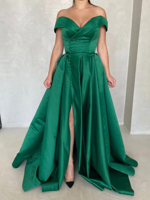 Lia Stublla Emerald Green Gown for hire