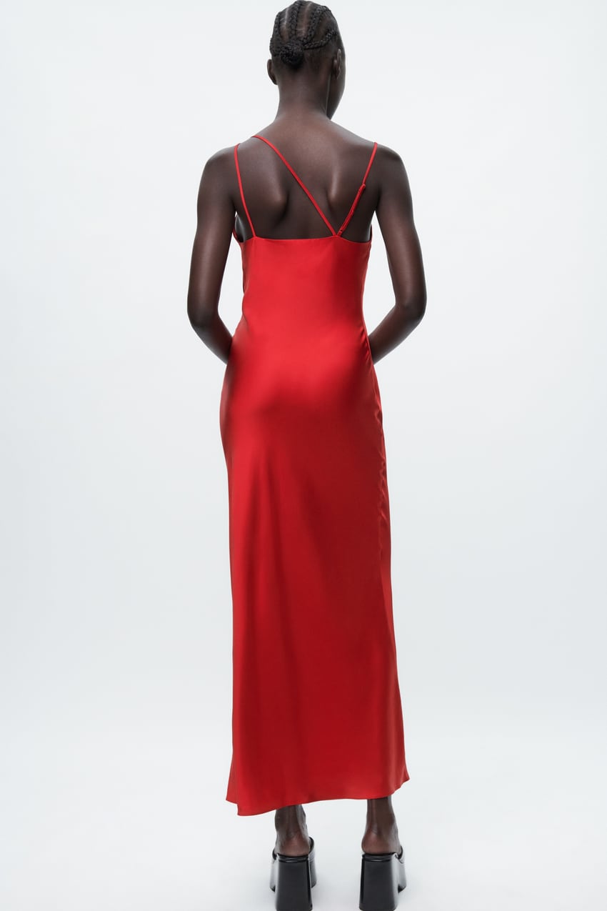 Zara Red Slip dress with back detail – Size S – Rent a Dress