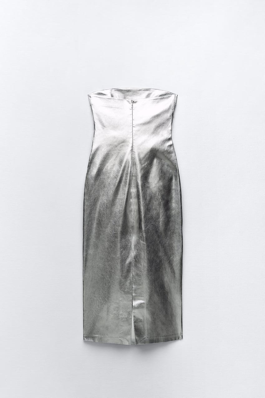 Silver metallic sales dress zara