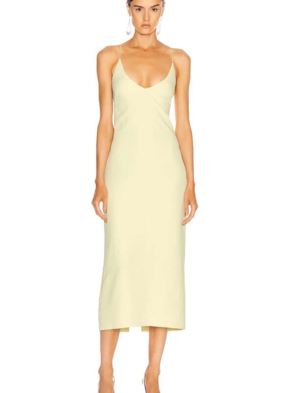 2731-yellow dion lee whitewash floating coil slip dress