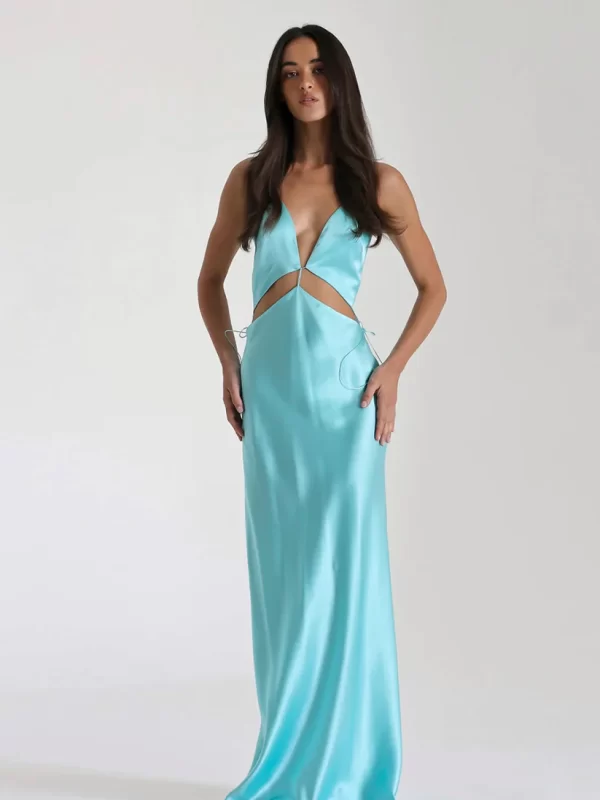 NATALIE ROLT TURQUOISE IRIS GOWN FOR HIRE