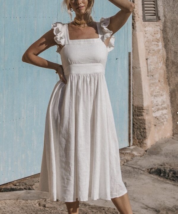 3267-intl l white darling frill dress
